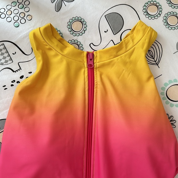 Zip Up Sexy onePiece Swimsuit - Pink/combo - Picture 5 of 12